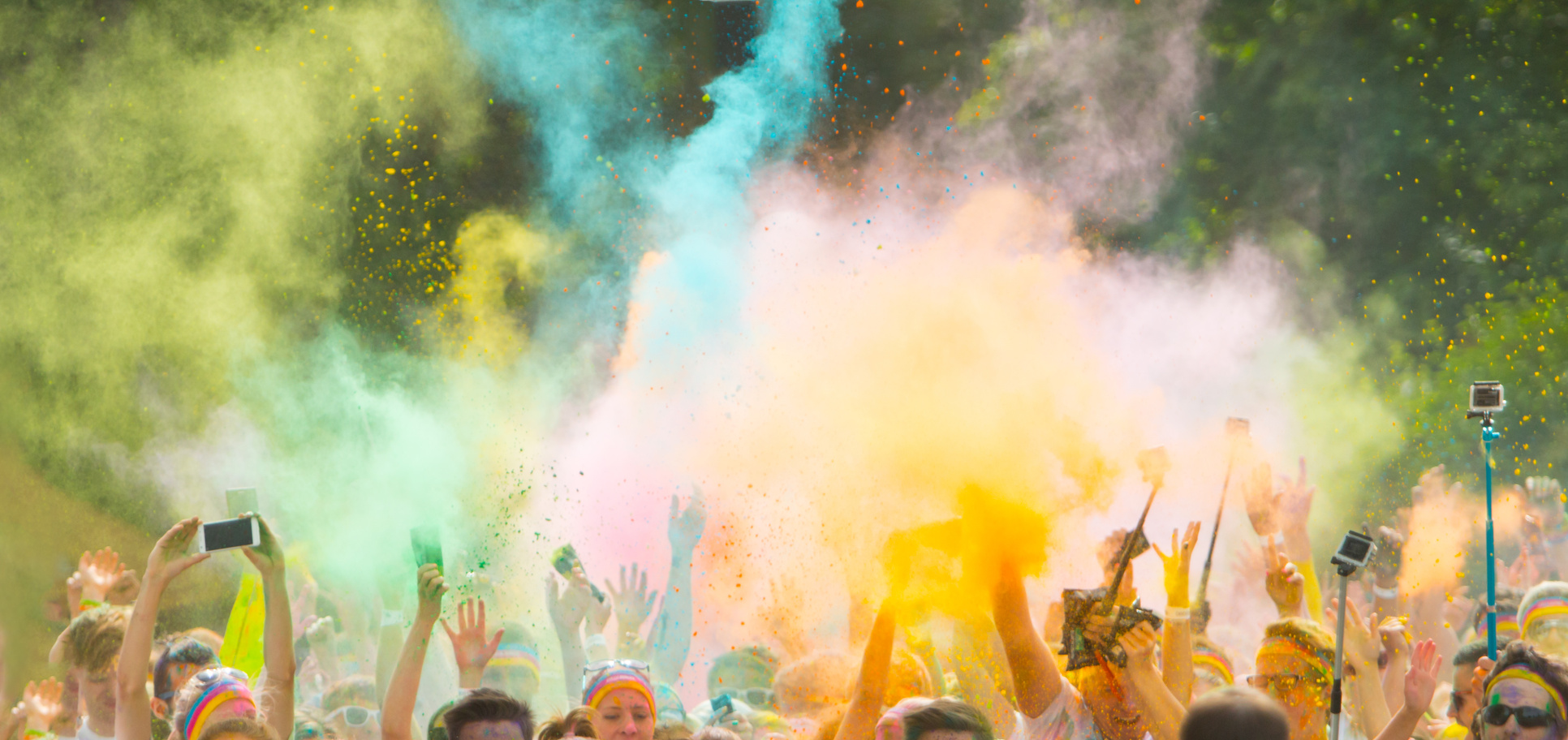 Colorrun Competitors in Detail of Hands